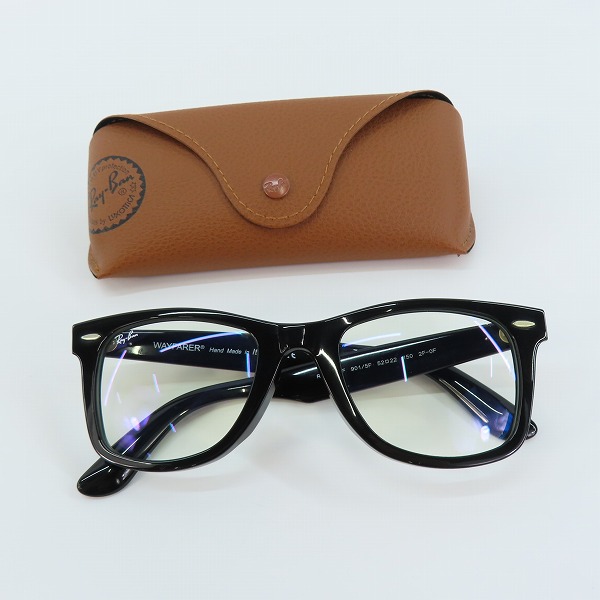 実際に弊社で買取させて頂いたRay-Ban/レイバン WAYFARER/ウェイファーラー メガネ/アイウェア RB2140-F 901の画像 7枚目