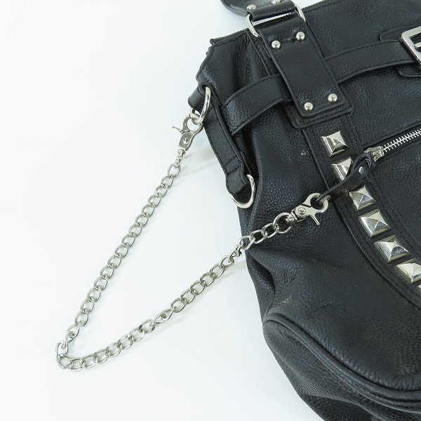 実際に弊社で買取させて頂いたRoen/ロエン レザー スタッズ ハンドバッグ/トートバッグの画像 5枚目