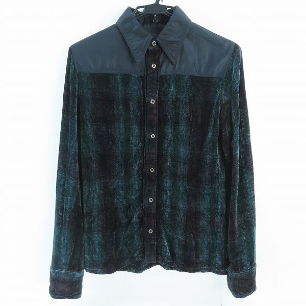 実際に弊社で買取させて頂いたISAMUKATAYAMA BACKLASH/バックラッシュ レーヨン 切替 チェックシャツ 1542-01/M