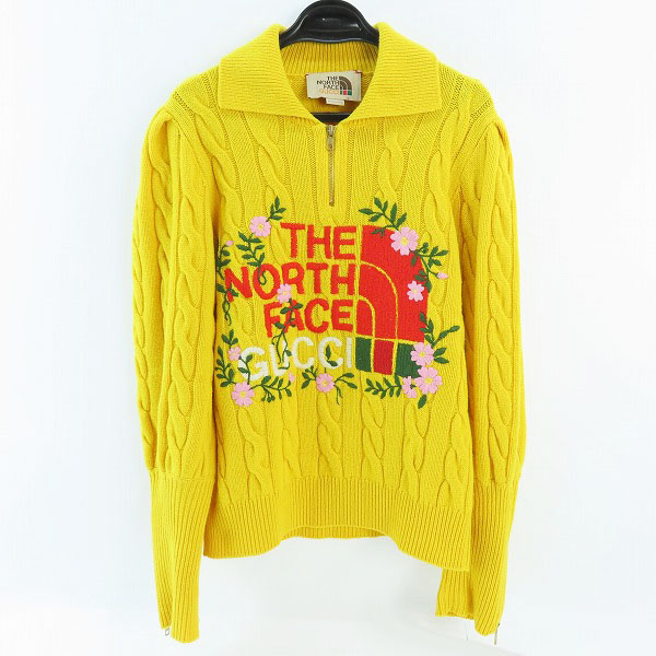 実際に弊社で買取させて頂いたTHE NORTH FACE × GUCCI/ノースフェイス×グッチ 22SS ロゴ刺繍ハーフジップニット 671687 XKB2A/M
