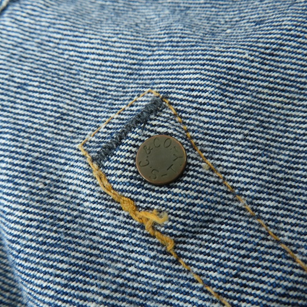 実際に弊社で買取させて頂いたSUGAR CANE/シュガーケーン 赤耳 隠しリベット デニムパンツの画像 7枚目