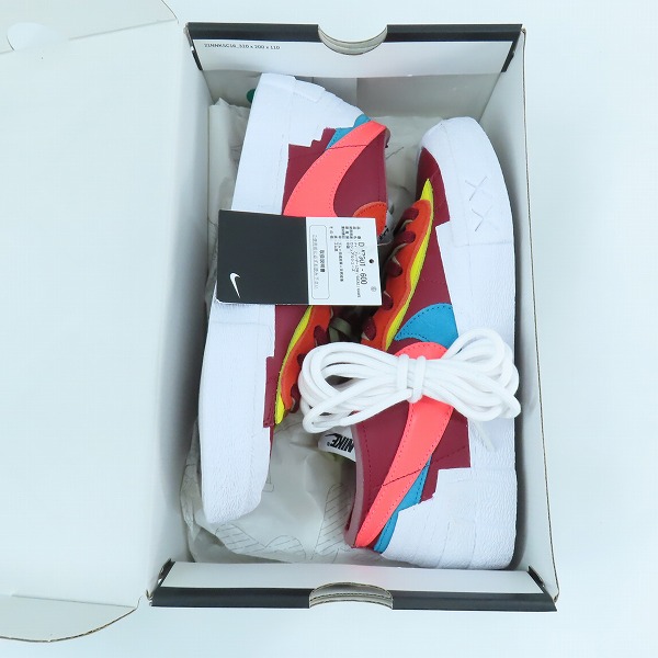 実際に弊社で買取させて頂いた【未使用】NIKE×SACAI×KAWS/ナイキ×サカイ×カウズ BLAZER LOW Team Red DM7901-600/26の画像 6枚目