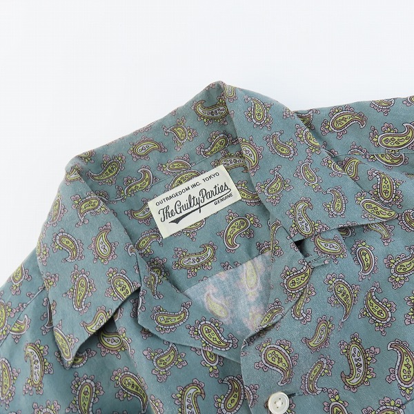 実際に弊社で買取させて頂いたWACKO MARIA/ワコマリア  ペイズリー柄 シャツ ブルー/Mの画像 4枚目