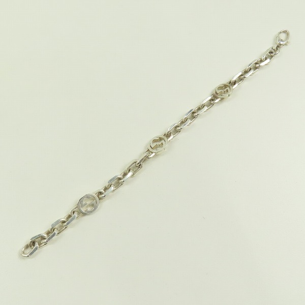 実際に弊社で買取させて頂いたGUCCI/グッチ インターロッキングG シルバー チェーンブレスレット ‎620798 J8400 0811の画像 6枚目
