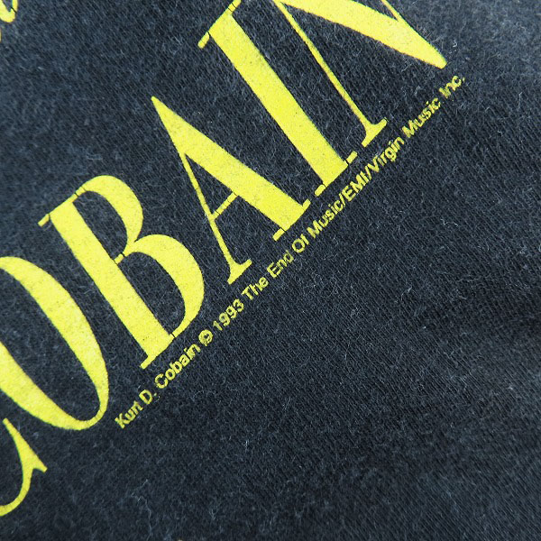 実際に弊社で買取させて頂いたGiant/ジャイアント 94年 ヴィンテージ KURT COBAIN カート・コバーン NIRVANA Tシャツ /XLの画像 8枚目