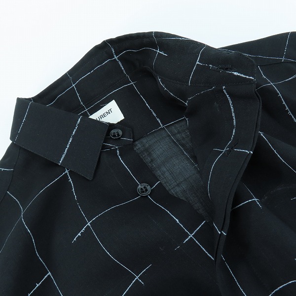 実際に弊社で買取させて頂いた【JPタグ】SAINT LAURENT/サンローラン チェック柄ウール混シャツ 長袖 481867 Y330R/36の画像 2枚目