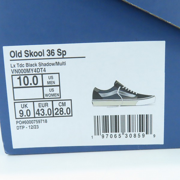 実際に弊社で買取させて頂いたVANS/バンズ OLD SKOOL 36 SP LX TDC 'Black Shadow / Multi' オールドスクール スニーカー/VN000MY4DT4/28の画像 8枚目