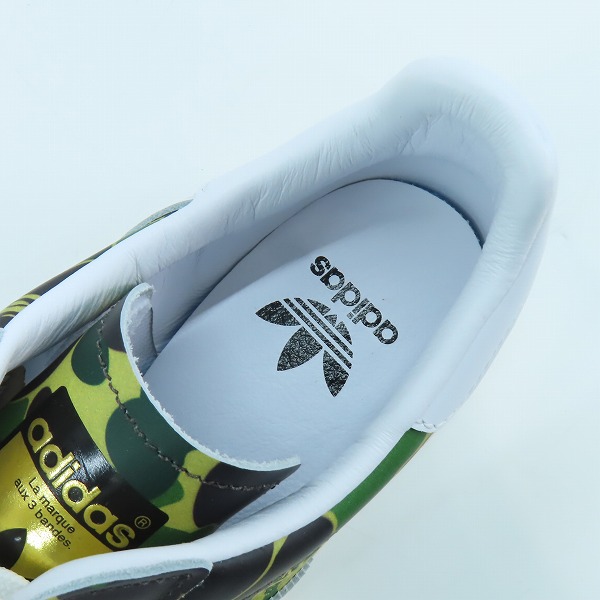 実際に弊社で買取させて頂いた【未使用】 adidas×A BATHING APE/アディダス×アベイシングエイプ SUPER STAR 80s "Green Camo" GZ8981/25の画像 4枚目