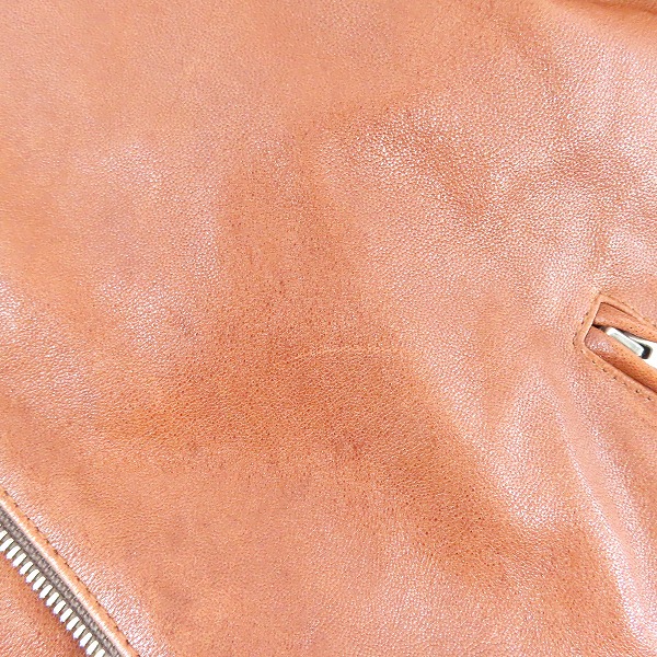 実際に弊社で買取させて頂いたNO ID./ノーアイディー シープレザーベジタブルシングルライダースジャケット 843030-639L /2の画像 5枚目