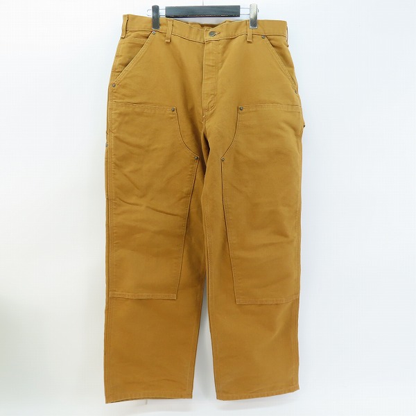 実際に弊社で買取させて頂いたCarhartt/カーハート WASHED-DUCK DOUBLE-FRONT WORK DUNGAREE ダック ダブルニー ペインター パンツ B136-BRN/36×30