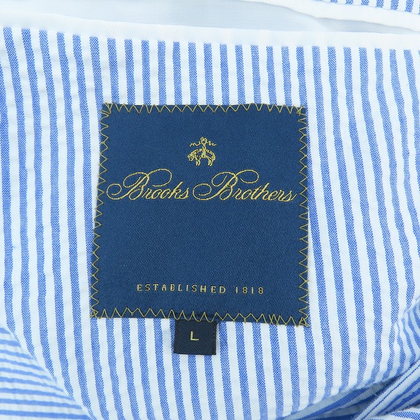 実際に弊社で買取させて頂いたBrooks brothers/ブルックスブラザーズ ストライプ柄 テーラードジャケット ブルー/Lの画像 3枚目