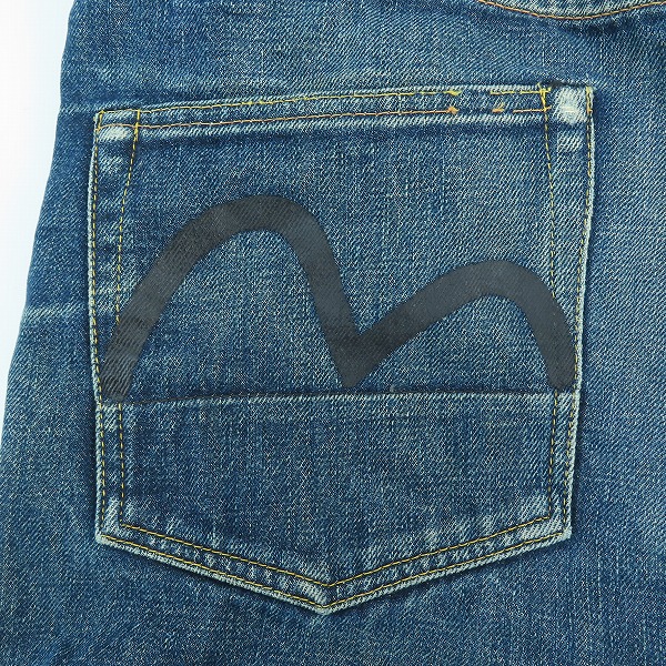 実際に弊社で買取させて頂いたEVISU/エヴィス カモメ ペイント デニムjパンツ 2000/32の画像 7枚目