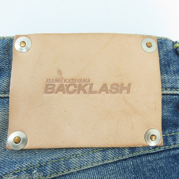 実際に弊社で買取させて頂いたISAMU KATAYAMA BACKLASH/バックラッシュ AULD TRIANGLE クラッシュスキニーデニム 1483-11C Lの画像 3枚目
