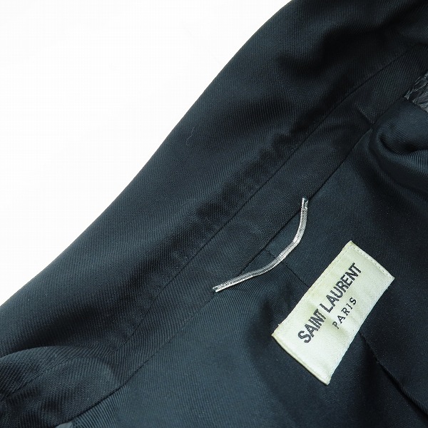 実際に弊社で買取させて頂いたSAINT LAURENT PARIS/サンローランパリ15SS パイソンレザー切替ピークドラペルジャケット 379949 Y613H/44の画像 6枚目