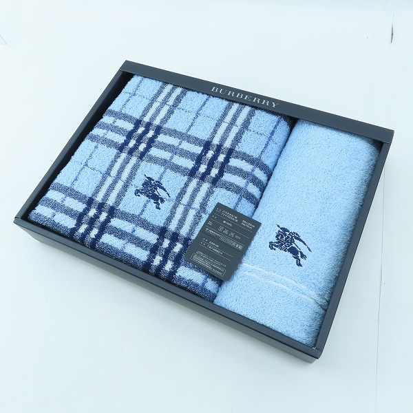 実際に弊社で買取させて頂いたBurberry/バーバリー バスタオル/フェイスタオル TBF4998214/2点セット