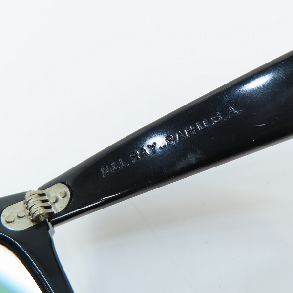 実際に弊社で買取させて頂いたRay-Ban/レイバン B&L/ボシュロム社製 WAYFARER ウェイファーラー サングラス ブラック×シルバーの画像 4枚目