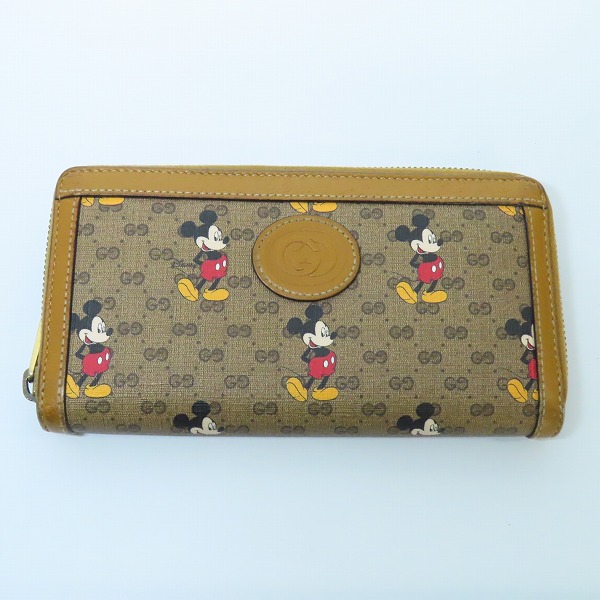 実際に弊社で買取させて頂いたGucci×Disney/グッチ×ディズニー GGスプリーム ミッキー ラウンドジップ 長財布 602532