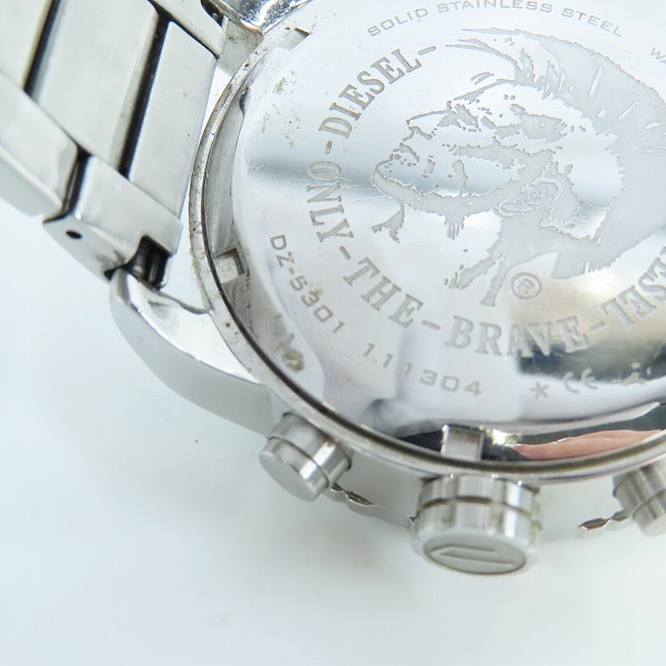 実際に弊社で買取させて頂いたDIESEL/ディーゼル クロノグラフQZ クォーツ 腕時計 DZ-5301の画像 5枚目