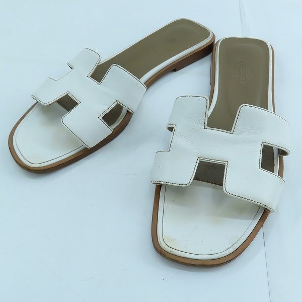 実際に弊社で買取させて頂いたHERMES/エルメス オラン レザー サンダル 021056Z/37.5