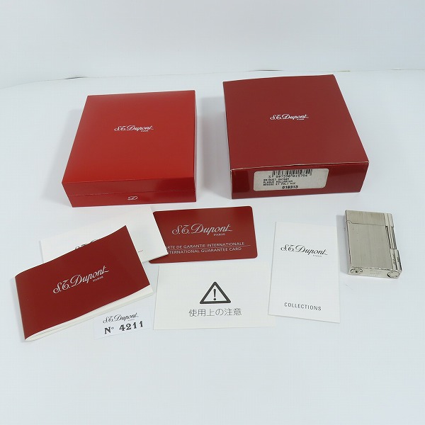 実際に弊社で買取させて頂いたS.T.Dupont/S.T.デュポン GATSBY/ギャッツビー ヘアライン ガスライター シルバー 18313の画像 8枚目