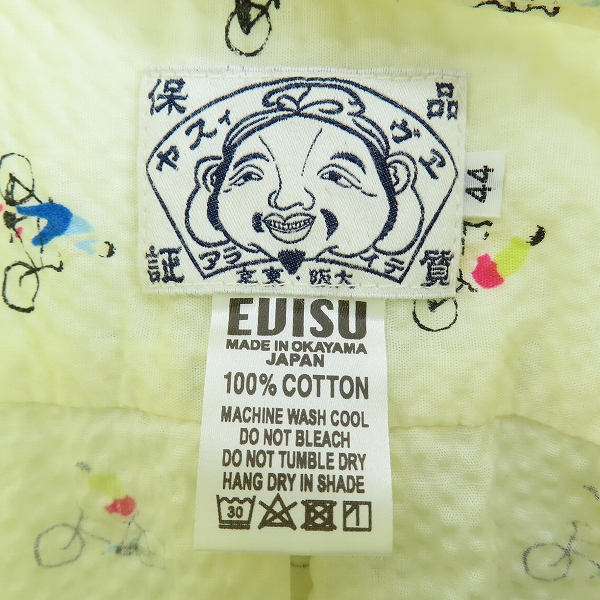 実際に弊社で買取させて頂いたEVISU/エヴィス 総柄/自転車柄 半袖シャツ /44の画像 2枚目