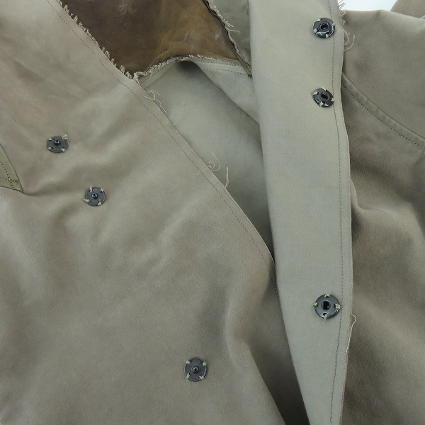 実際に弊社で買取させて頂いたISAMU KATAYAMA BACKLASH/バックラッシュ ラムレザー 切替 フーデッドコート 1471-03/Sの画像 4枚目