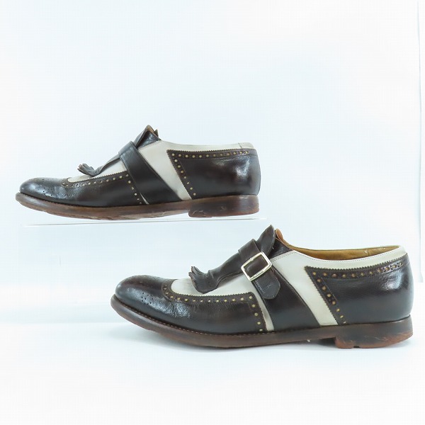 実際に弊社で買取させて頂いたChurch's/チャーチ 24SS Shanghai グラスカーフ＆ヌバック ローファーレザーシューズの画像 3枚目