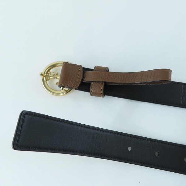 実際に弊社で買取させて頂いたCOACH/コーチ ロゴバックル レザーベルト 78181/Sの画像 2枚目