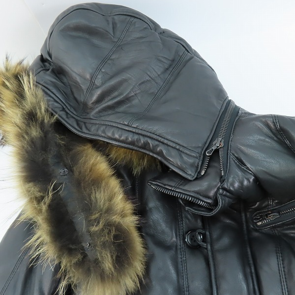 実際に弊社で買取させて頂いたSHELLAC/シェラック 羊革/レザー ダウンジャケット 35006/48の画像 5枚目