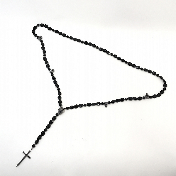 実際に弊社で買取させて頂いたHYSTERIC GLAMOUR/ヒステリックグラマー スカル クリスタル ロザリオ ネックレス 0104QA04996 Fの画像 5枚目