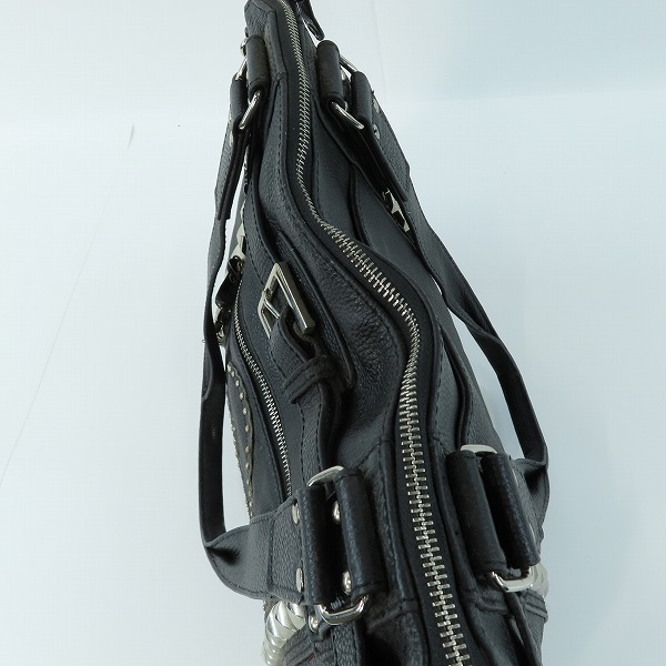 実際に弊社で買取させて頂いたRoen/ロエン レザー スタッズ ハンドバッグ/トートバッグの画像 6枚目