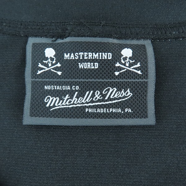 実際に弊社で買取させて頂いたMASTERMIND WORLD×Mitchell & Ness/マスターマインド 背面スカル ベースボールシャツ BTFTMM20094-MNN/2XLの画像 2枚目