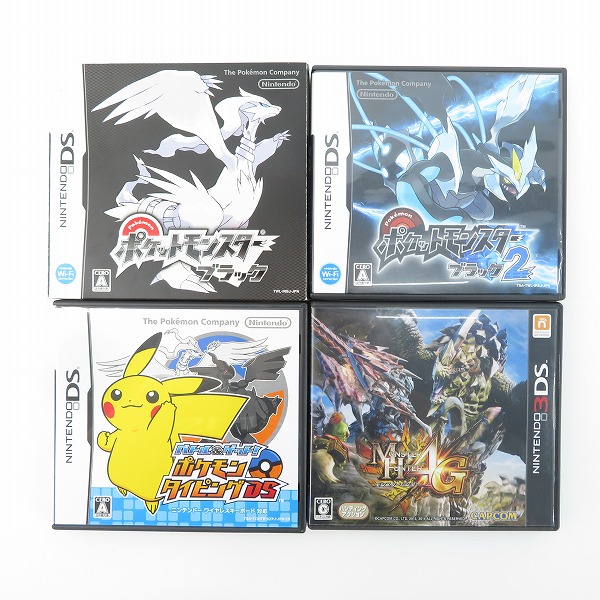 実際に弊社で買取させて頂いたニンテンドー DS/3DS ソフト ポケットモンスター ブラック/ブラック2/ポケモン タイピングDS/モンスタハンター4G/4点セット