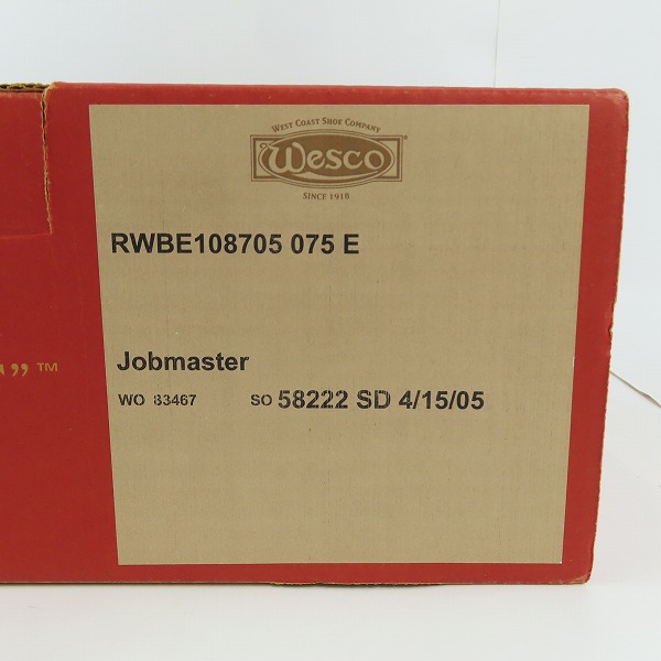 実際に弊社で買取させて頂いたWESCO/ウエスコ Jobmaster/ジョブマスター WO83467 レースアップブーツ 7.5Eの画像 9枚目