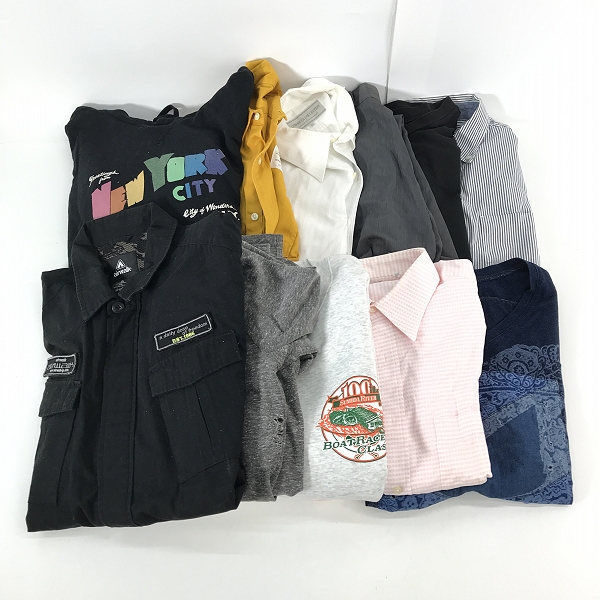 実際に弊社で買取させて頂いた【おまとめ】アルマーニ/ハイドロゲン/ニコル 等 ストライプシャツ/スラックス/Tシャツ 他