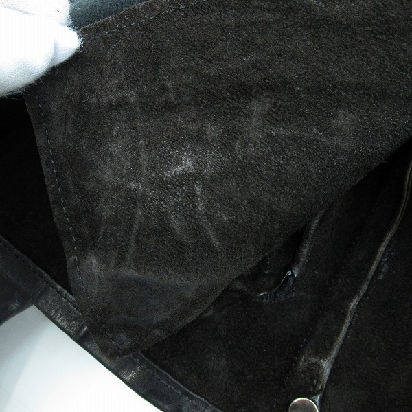 実際に弊社で買取させて頂いたISAMUKATAYAMA BACKLASH/バックラッシュ イタリアンショルダー製品染めシングルライダース 1254-01/Mの画像 6枚目