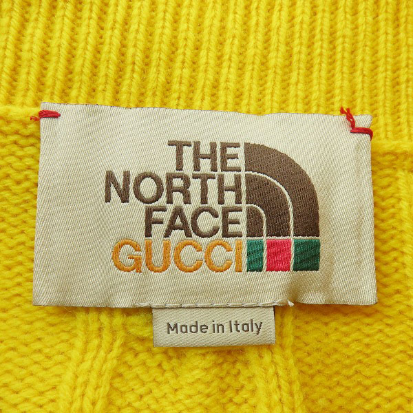 実際に弊社で買取させて頂いたTHE NORTH FACE × GUCCI/ノースフェイス×グッチ 22SS ロゴ刺繍ハーフジップニット 671687 XKB2A/Mの画像 2枚目