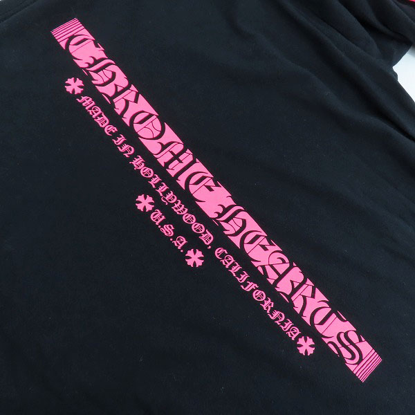 実際に弊社で買取させて頂いた【JPタグ】CHROME HEARTS NEON PINK STRIPE LOGO L/S T-SHIRT ロングＴシャツ 2212-304-0244/Lの画像 6枚目