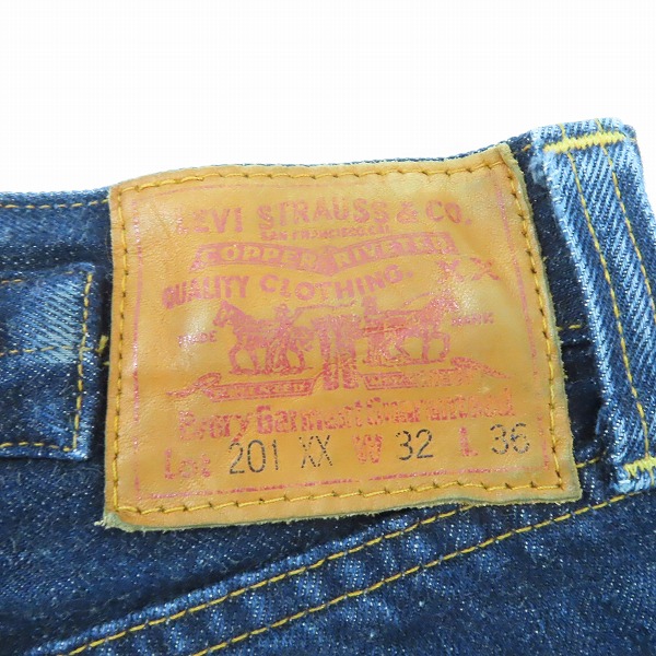 実際に弊社で買取させて頂いたLEVI'S/リーバイス 201XX 刻印555/バレンシア工場製 復刻 ビッグE デニムパンツ/ジーンズ 201-0003/W32L36の画像 5枚目