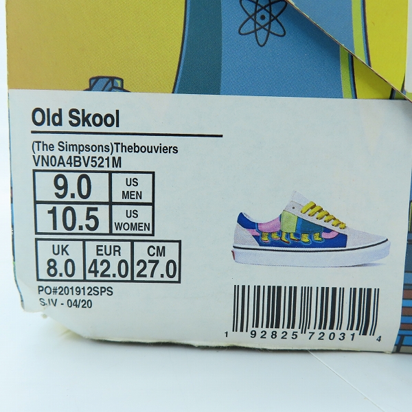 実際に弊社で買取させて頂いたVANS×SIMPSONS/バンズ×シンプソンズ OLD SKOOL/オールドスクール VN0A4B521M/27.0の画像 9枚目