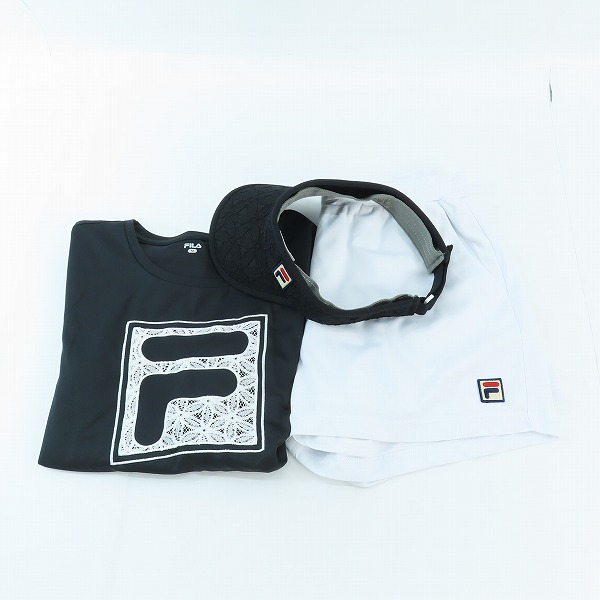 実際に弊社で買取させて頂いたFILA/フィラ  Tシャツ ショーツ サンバイザー 3点セット