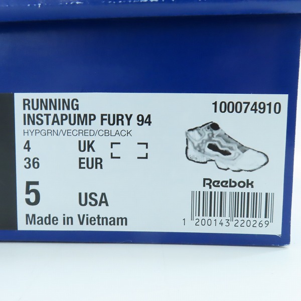 実際に弊社で買取させて頂いた【未使用】Reebok/リーボック INSTAPUMP FURY 94 インスタポンプフューリー 94 100074910 23.5の画像 9枚目