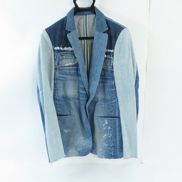 実際に弊社で買取させて頂いたBURBERRY BLACK LABEL/バーバリーブラックレーベル LEVI'S/リーバイス パッチワーク　デニムジャケット BMP84-242-26/M