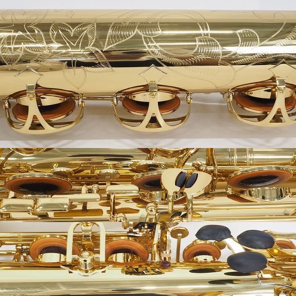 実際に弊社で買取させて頂いた★YAMAHA/ヤマハ YBS-62II/YBS62-2 バリトンサックス 彫刻有り ゴールド ハードケース付の画像 7枚目