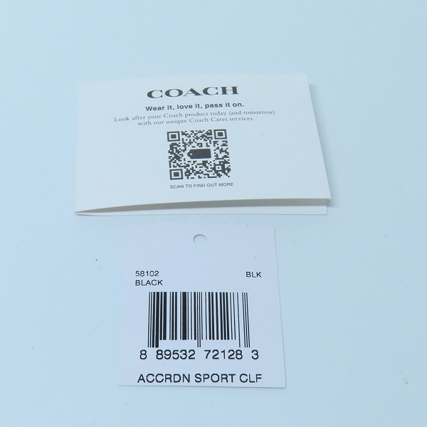 実際に弊社で買取させて頂いたCOACH/コーチ ラウンドジップ/ファスナー 長財布 カーフレザー ブラック 58102の画像 7枚目