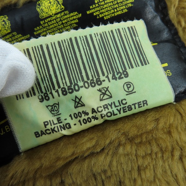 実際に弊社で買取させて頂いたBarbour/バブアー A297 WARM PILE LINING 旧3ワラント パイルライナーベスト 英国製 C48/117cmの画像 4枚目