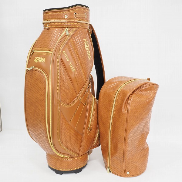 実際に弊社で買取させて頂いたHONMA/ホンマ ゴルフ CB-1714 9型 5分割キャディバッグ ブラウン 合成皮革の画像 1枚目