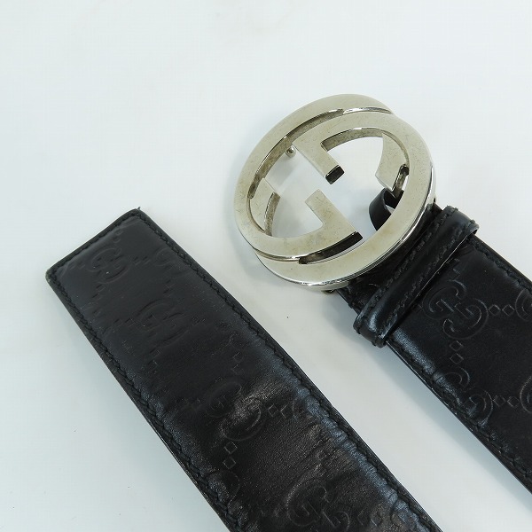 実際に弊社で買取させて頂いたGUCCI/グッチ インターロッキングG GGスプリームキャンバス ベルト 114984 1766 90・36の画像 1枚目