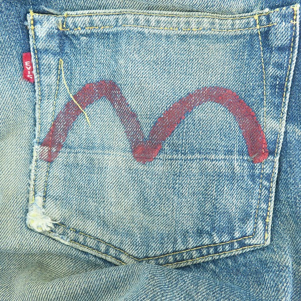 実際に弊社で買取させて頂いたEVISU/エヴィス 隠しリベット カモメ デニムパンツ/30の画像 6枚目