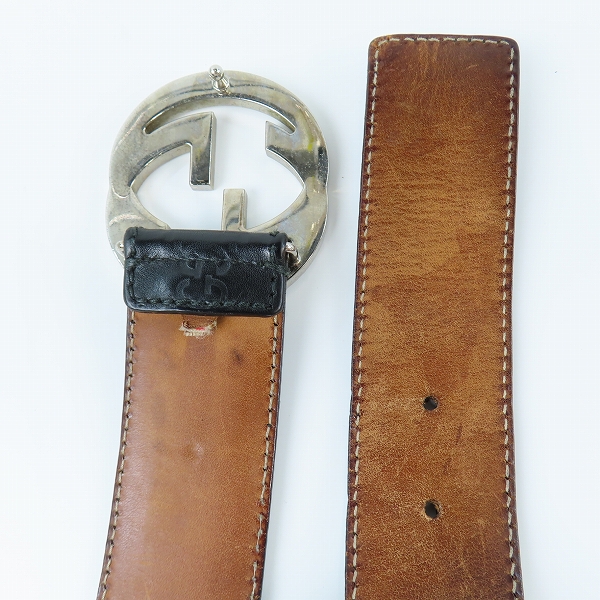 実際に弊社で買取させて頂いたGucci/グッチ レザーベルト ロゴバックル/85・34の画像 2枚目